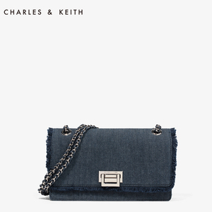 CHARLES＆KEITH  小ck链条包，牛仔色