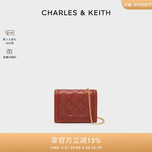 CHARLES&KEITH绗缝菱格CK6-50701290-1女链条手拎斜挎小零钱包