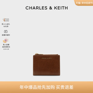 【包店专享】CHARLES＆KEITH简约卡包CK6-10680907短款拉链零钱包