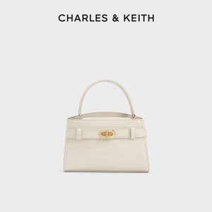 【618同价】CHARLES&KEITH新品CK2-50270880-1鳄鱼纹手提凯莉包女