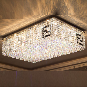 现代轻奢客厅灯卧室吸顶灯创意F字母fend水晶灯餐厅LED灯具长方形