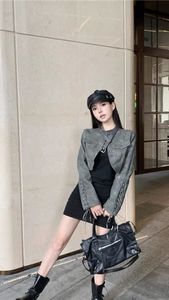 新款韩版时尚修身显瘦百搭立领高级感夹克短外套女小个子皮衣女秋