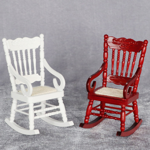 【娃娃屋DOLLHOUSE迷你家具配件】纯色摇摇椅子 白色/红色双色选