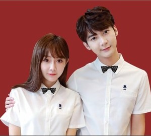 结婚登记证件照情侣服装男女白衬衣棉质领证拍