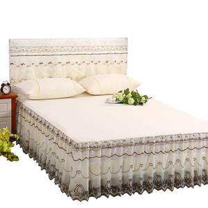 夏季床罩床裙式单件三件套蕾丝花边15米18x20m床套防滑床盖