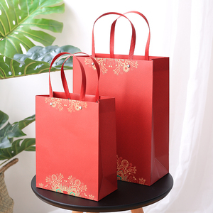 新年中国风手提礼品袋高档情人节日礼盒包装生日伴手礼物纸袋子