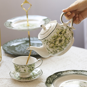 法式下午茶壶复古杯碟咖啡杯子陶瓷茶具套装红茶杯宫廷精致花茶杯
