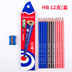 马可9002-12CB铅笔12支装三角正姿小学生书写不易断无铅毒送卷刀