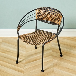 塑料藤椅单人椅子家用阳台户外休闲小腾椅简约现代编制小凳靠背椅