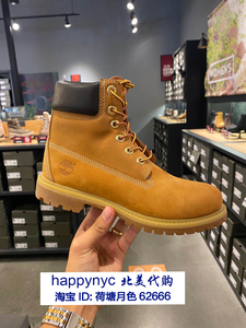 代购Timberland添柏岚女鞋大黄靴10361踢不烂高帮男鞋马丁靴10061