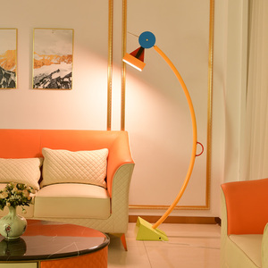 孟菲斯落地灯客厅儿童房卧室设计师多巴胺卡通彩色几何氛围台灯具