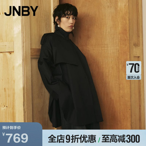 JNBY/江南布衣春夏折扣中长款风衣外套棉质宽松直筒型