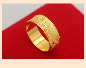精品越南沙金工艺闭口男士戒指结婚订婚镀金戒指送男友生日礼物