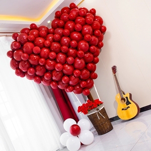 大爱心造型气球心形3d立体网红室内粉色红色求婚生日布置素材支架