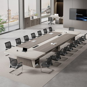 轻奢家具会议桌椅组合简约现代大型板式洽谈长条办公培训桌高级感