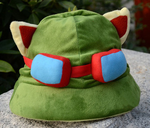 英雄联盟 绿眼镜帽子 龙龟提莫宝宝 提莫帽子 cosplay毛绒帽