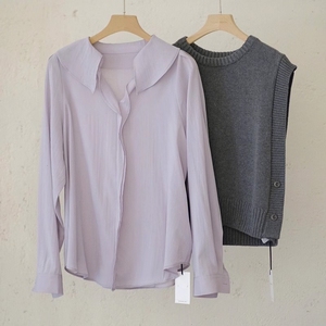【现货送运费险】灰紫色真丝衬衫女春季新款别致高级感慵懒风上衣