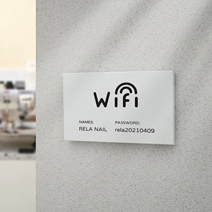 定制wifi指示牌 无线上网账号密码标识牌 亚克力温馨治愈系提示牌