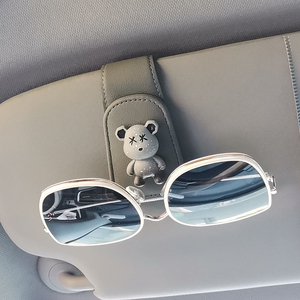 车载眼镜夹汽车遮阳板收纳神器多功能创意卡通太阳镜卡片票据夹子