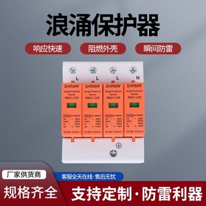 上海人民浪涌保护器三相光伏防雷器2P 4P家用电源避雷器电涌模块