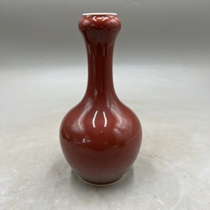 大清乾隆年间精品民窑颜色釉季红花瓶古董古玩老货旧货收藏老物件