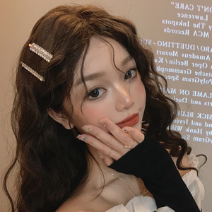 韩国bling重工水钻发夹女ins高级感小众设计发卡头饰夹子一字夹