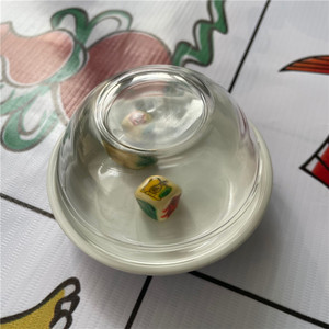 鱼虾蟹色子金钱骰子透明玻璃骰盅摇盅虎狮葫芦虾练习手法透明碗具
