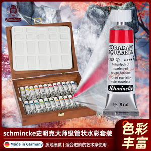 德国进口史明克大师级管状水彩颜料12色18色24色铁盒木盒套装手绘