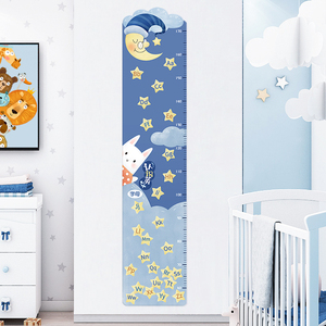 量身高墙贴宝宝测量尺可移除3d立体自粘墙纸装饰卡通儿童身高贴纸
