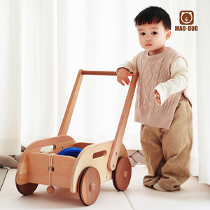 幼儿童木质学步车实木手推车玩具男女孩学习走路周岁礼宝宝购物车