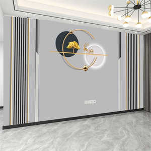 简约现代客厅电视沙发背景墙壁纸2024新款3d轻奢线条墙布无缝壁布