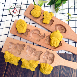 新款加深卡通面食糕点心馒头南瓜饼月饼动物儿童磨具木质家用模具