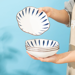 日式陶瓷家用盘子果盘创意菜盘个性小碗餐盘碟子高颜值餐具釉下彩