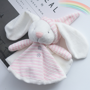 3-6个月新生婴儿可入口玩具纯棉安抚巾1岁宝宝娃娃布偶兔子哄睡觉