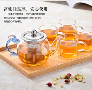 可烧耐热玻璃茶壶防爆功夫红茶具不锈钢内胆过滤花茶壶便携带茶壶