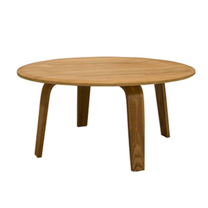 设计师简约伊姆斯客厅水曲木咖啡厅会客茶几沙发榻榻米正圆实木桌