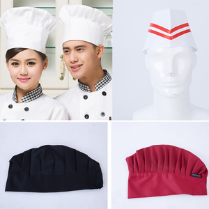 酒店厨师工作帽子日本料理西餐厅蛋糕房食堂糕点师后厨工人蘑菇帽