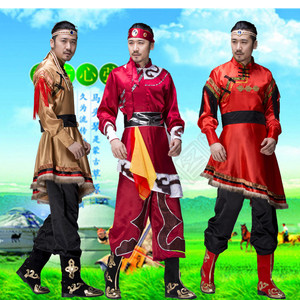 蒙古族舞蹈演出服男士蒙古袍表演服草原歌手民族舞蹈服装藏族服饰