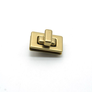 纯铜箱包五金配件 开关拧锁  背包长方形拧扣锁 黄铜金属包包铜锁