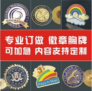 高档金属徽章定做胸针校徽定制班徽diy卡通胸针学生毕业可爱包邮