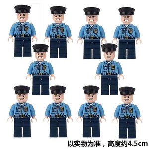 警察小人偶迷你军人小颗粒拼装玩具积木小人仔公仔散件儿童玩具