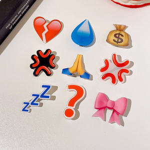 大无语发夹emoji流汗黄豆水滴表情包刘海头饰设计感小众夹子边夹