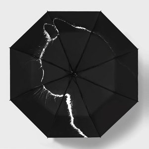 自动雨伞黑白简约ins风太阳伞防晒晴雨两用遮阳伞防紫外线女黑胶