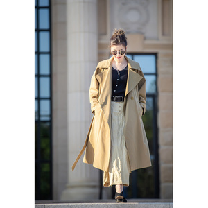 【安之意】原创设计宽松版型中长款风衣21年秋新款日本料高端女装