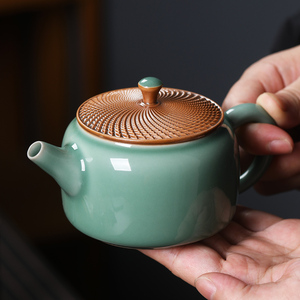 青瓷茶壶手工作汉瓦壶跳叨单壶功夫茶具泡茶器高档礼盒中式泡茶壶