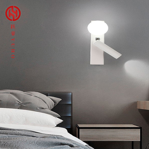 现代简约北欧设计卧室LED床头书房阅读壁灯护眼带触摸开关可旋转