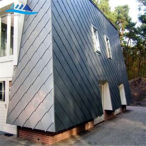 菱形平锁扣金属屋面系统 钛锌板合金压型墙面板 铝镁锰板装饰板