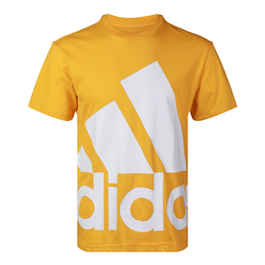 Adidas阿迪达斯黄色短袖男2024新款圆领休闲T恤半袖运动服GK3327