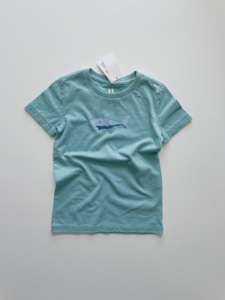 澳洲cotton on儿童鲨鱼前后印花纯棉圆领蓝色T恤小童轻薄透气短袖
