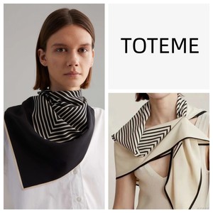 TOTEME Venezia Scarf savi同款真丝条纹方形经典百搭丝巾围巾